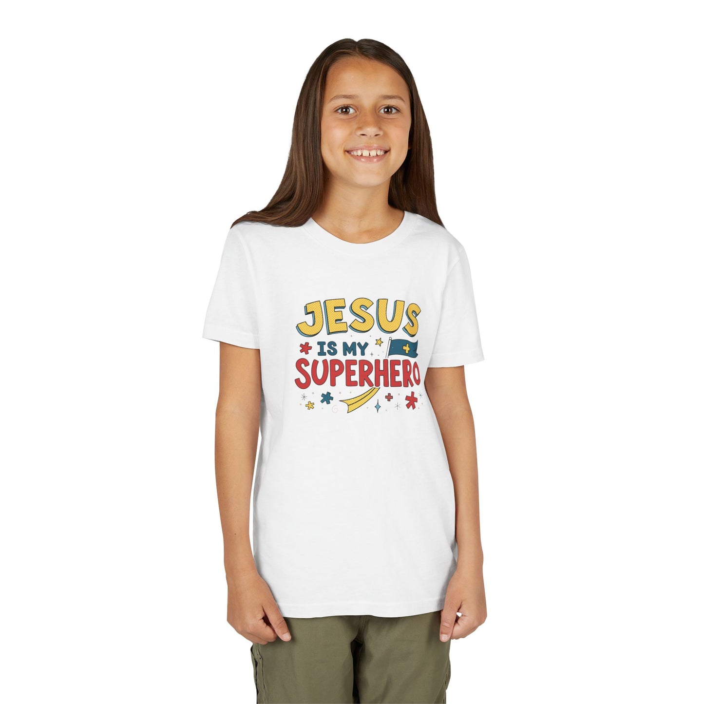 Kids 'Jesus is My Superhero' Short Sleeve Tee