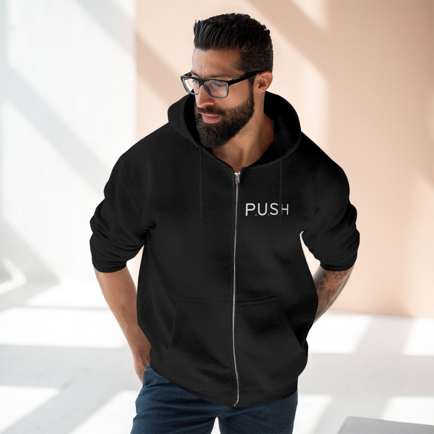 Zip Hoodie - P.U.S.H - Pray Until Something Happens