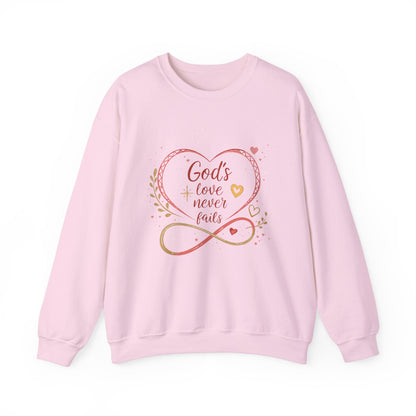 God's Love Never Fails - Valentine Sweatshirt