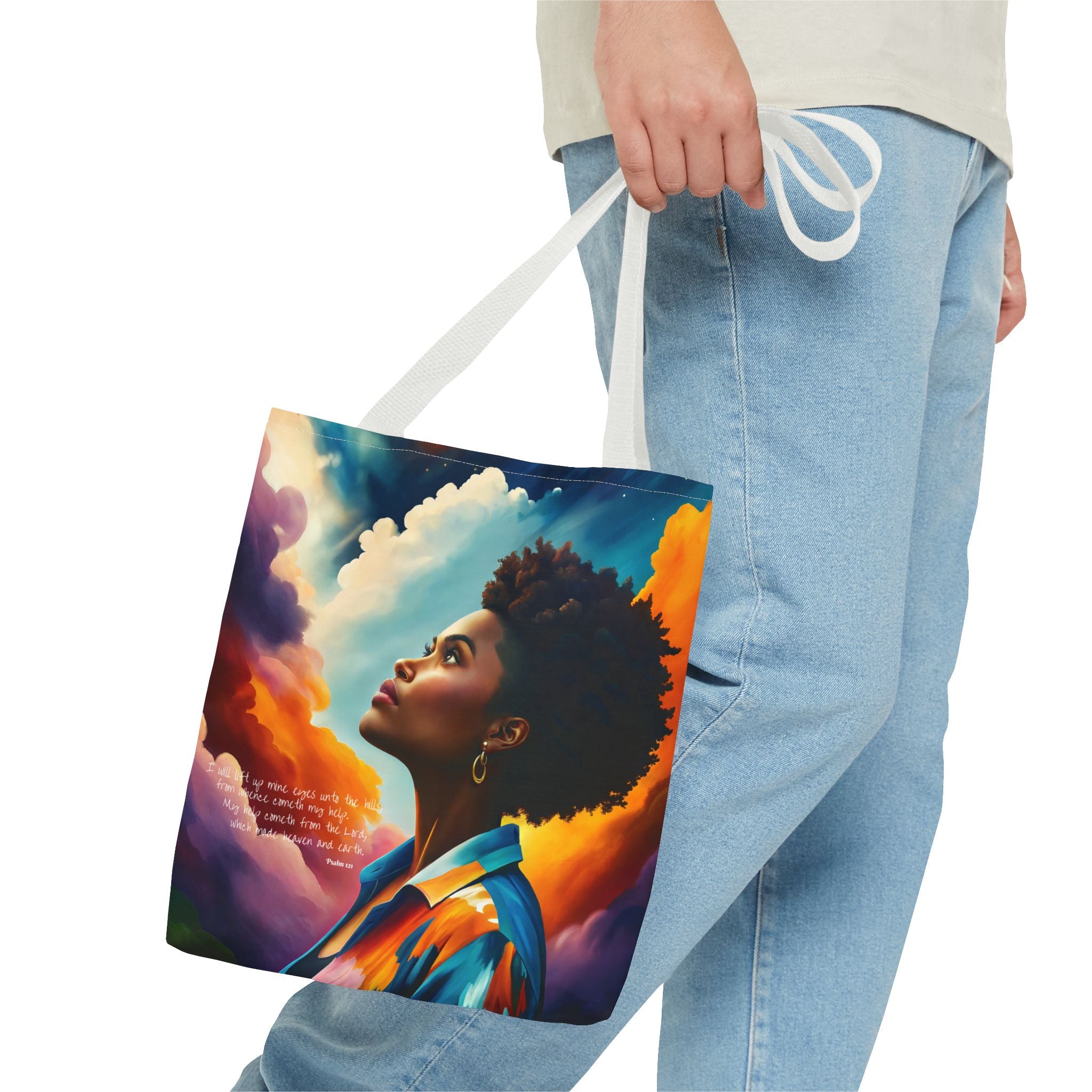 Custom - I Will Lift Up Mine Eyes Tote Bag - Art