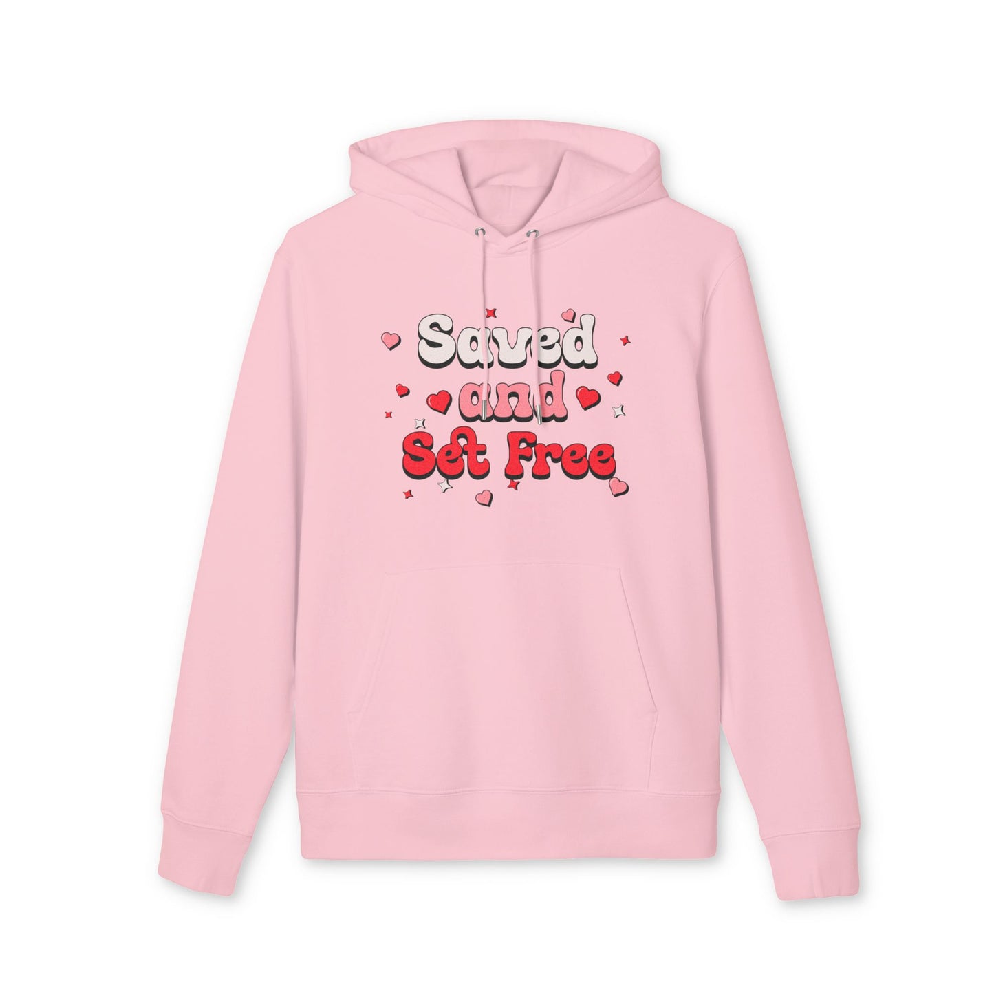 Saved and Set Free Unisex Hoodie - Cozy Pink Sweatshirt for Inspiration and Empowerment