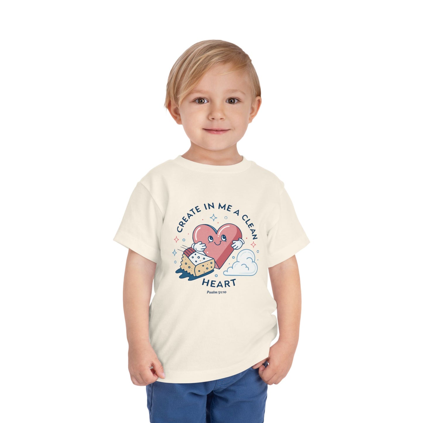 Whimsical Toddler Tee - "Create in Me a Clean Heart" Design