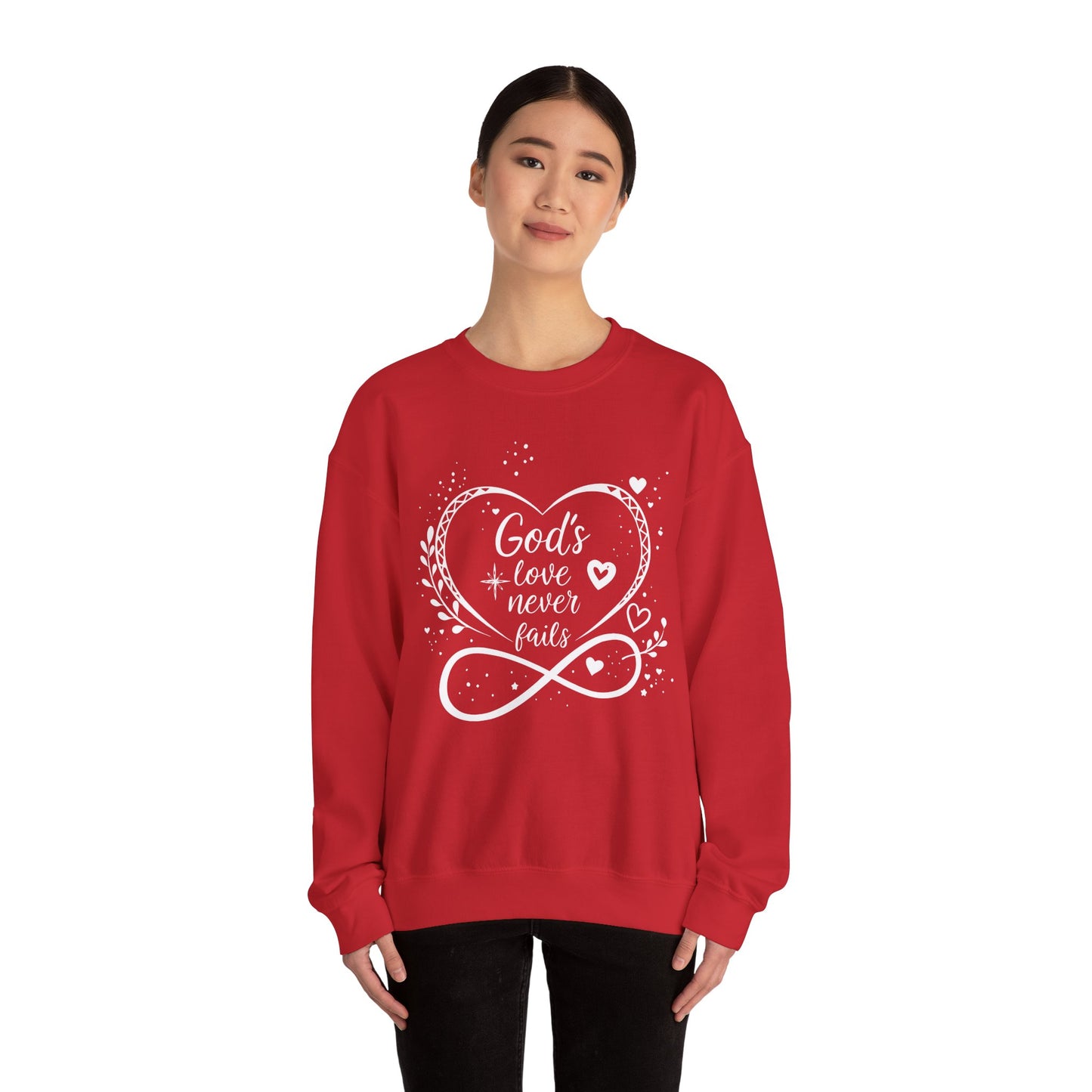 God's Love Never Fails - Valentine Sweatshirt