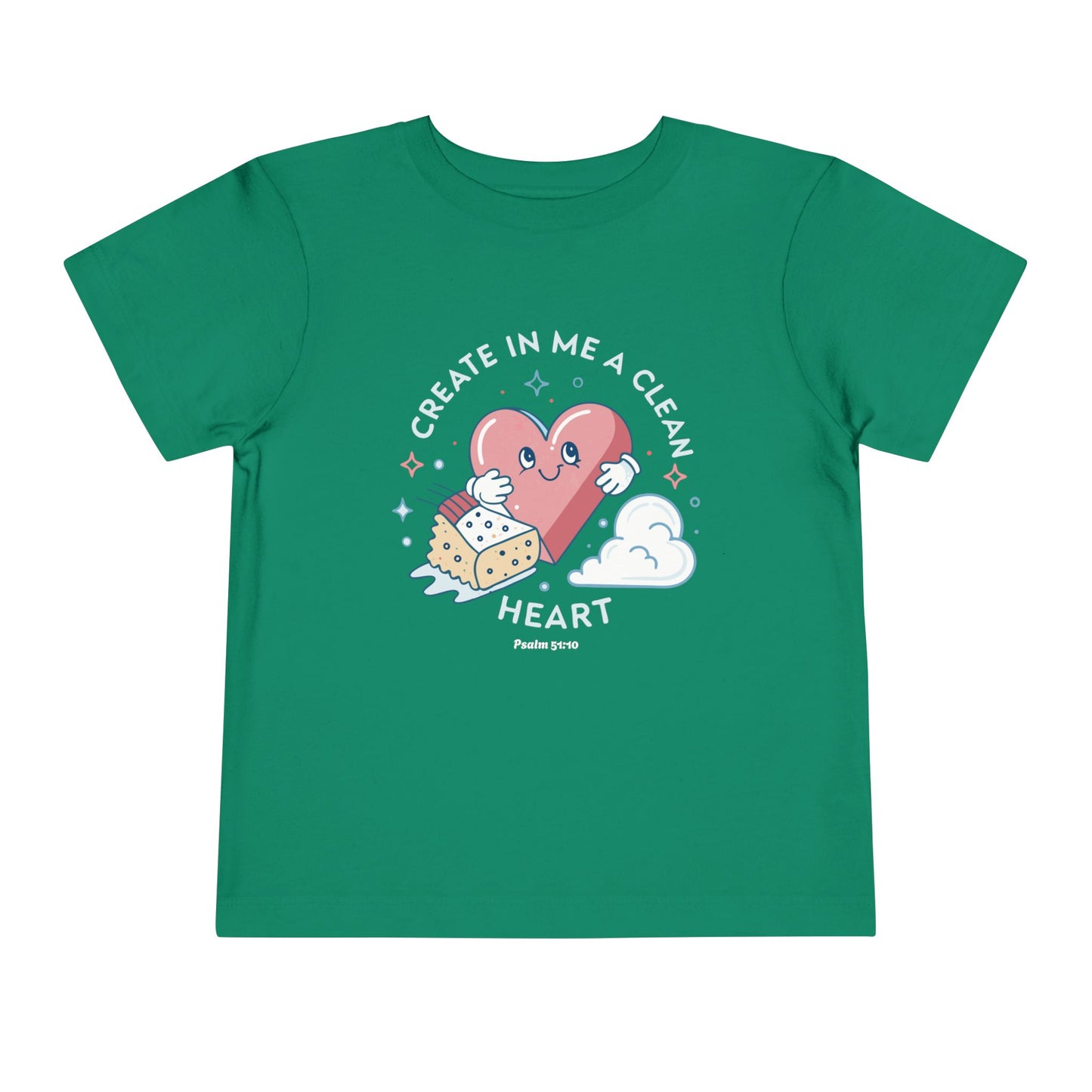 Whimsical Toddler Tee - "Create in Me a Clean Heart" Design