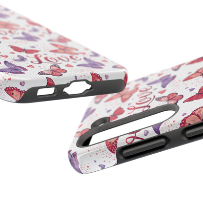 Love & Butterflies Valentine's Tough Phone Cases