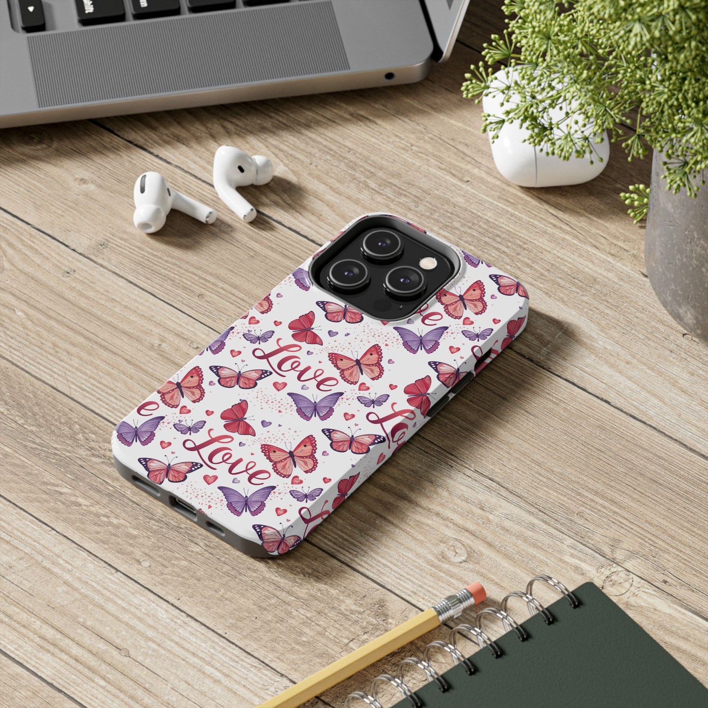 Love & Butterflies Valentine's Tough Phone Cases