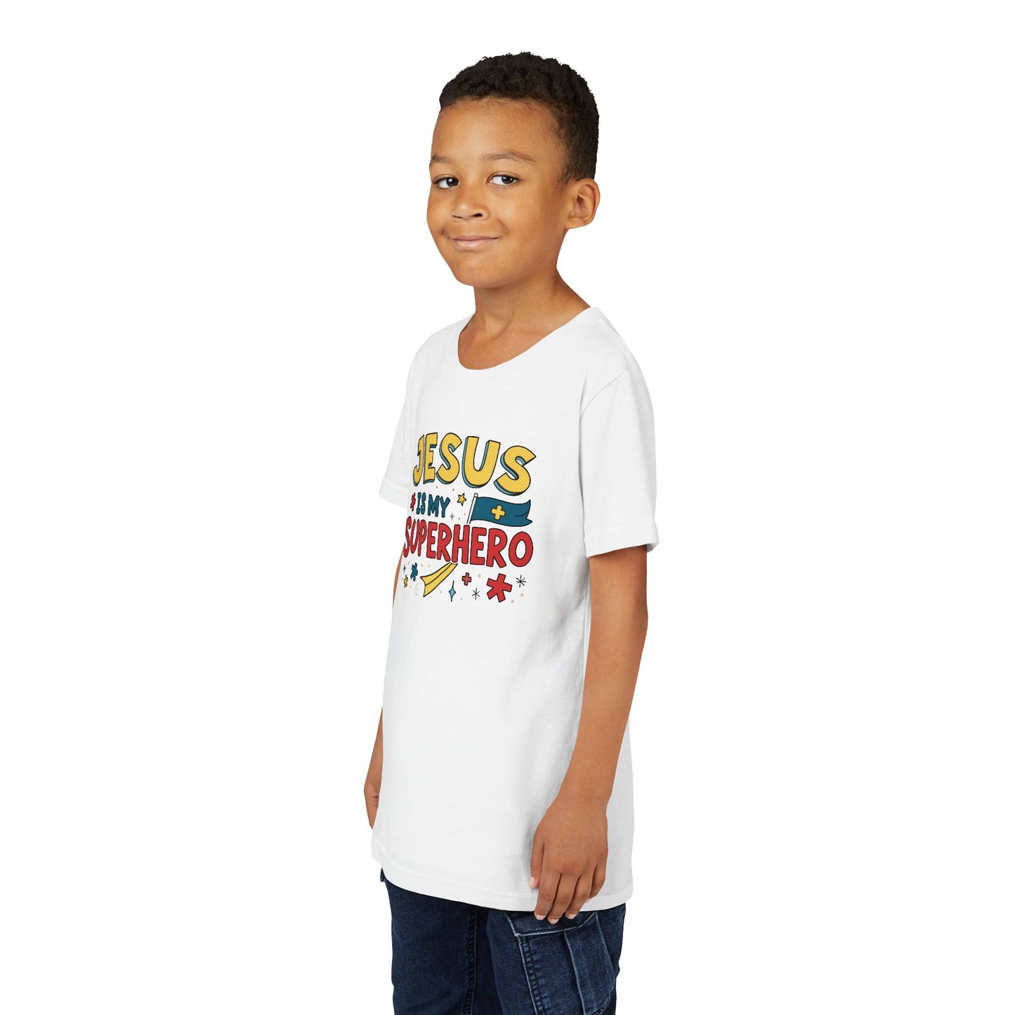 Kids 'Jesus is My Superhero' Short Sleeve Tee