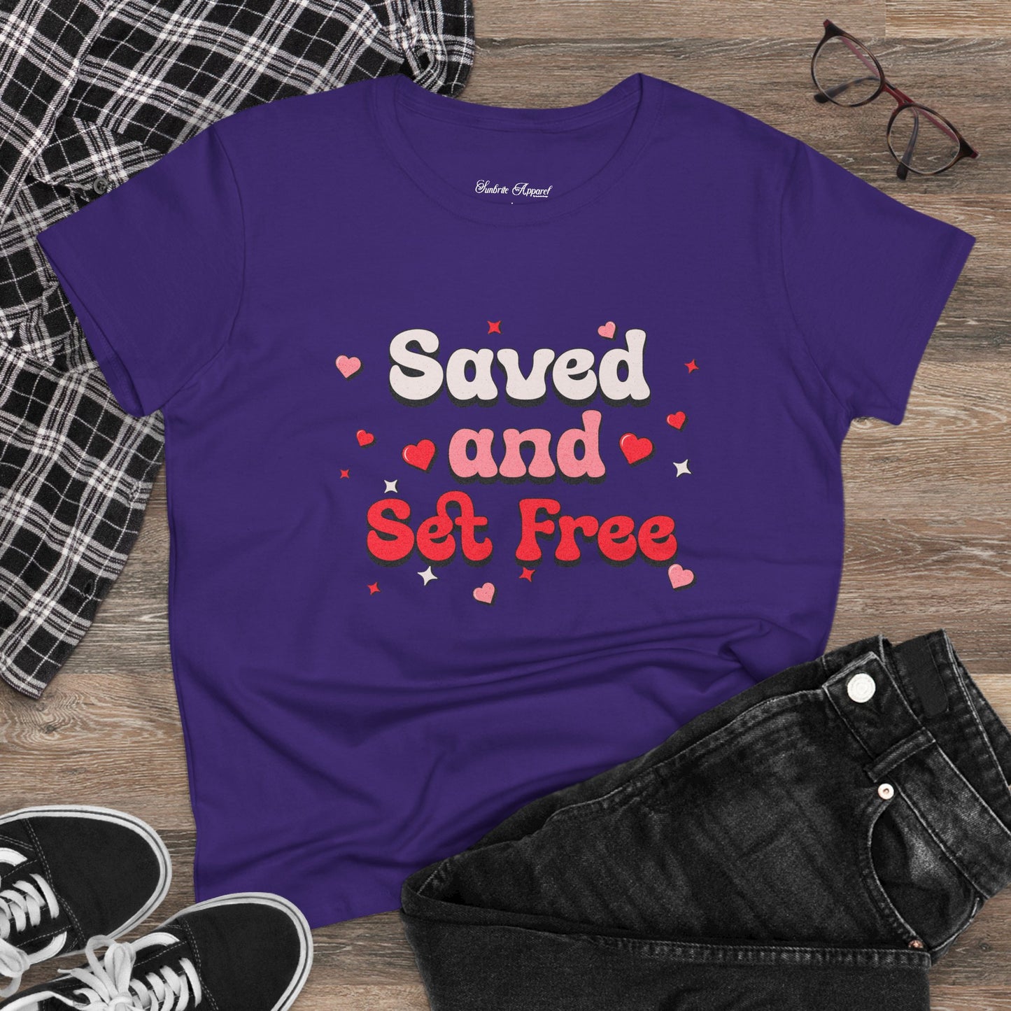 "Saved and Set Free" Women's Cotton Tee