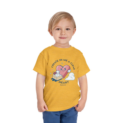 Whimsical Toddler Tee - "Create in Me a Clean Heart" Design