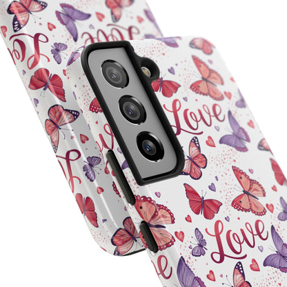 Love & Butterflies Valentine's Tough Phone Cases