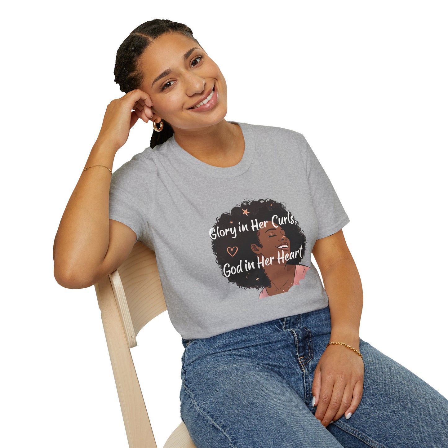 Glory in Her Curls God In Her Heart T-Shirt