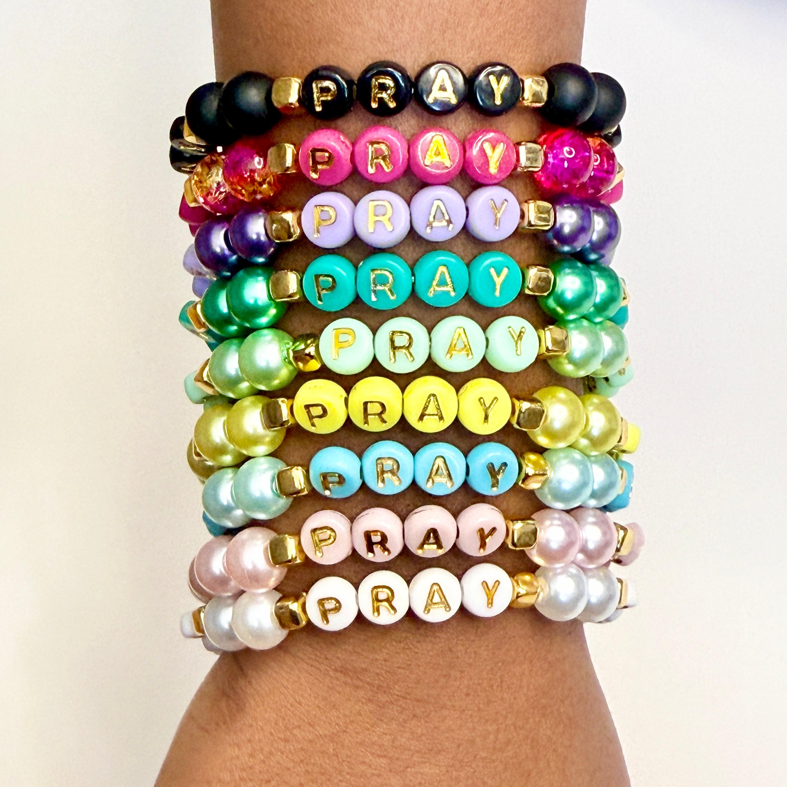"PRAY" Pearl Bracelets