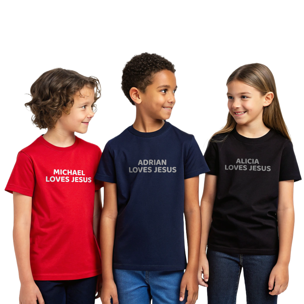 Kids Tee - Personalized Loves Jesus T-shirt