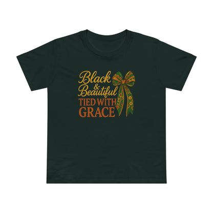 T-Shirt - Black & Beautiful Tied with Grace