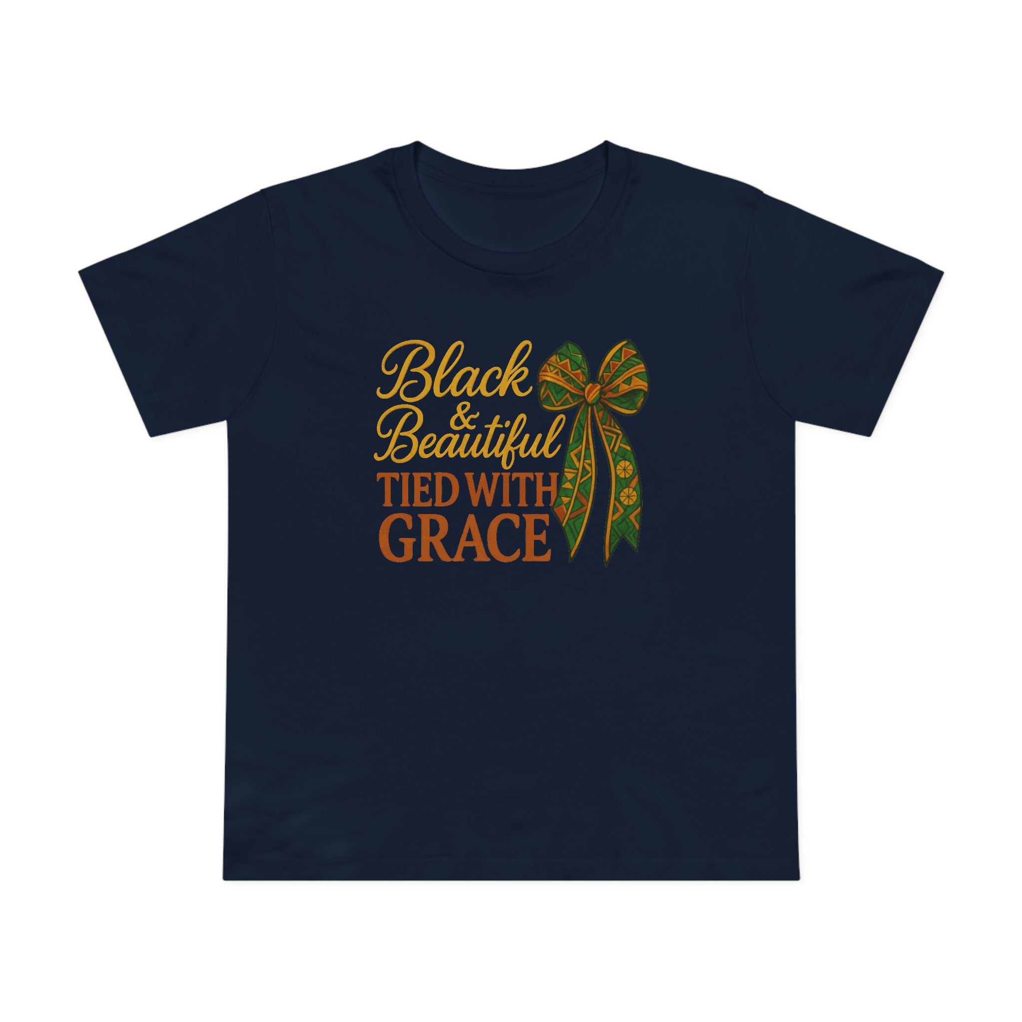 T-Shirt - Black & Beautiful Tied with Grace