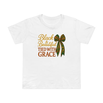 T-Shirt - Black & Beautiful Tied with Grace