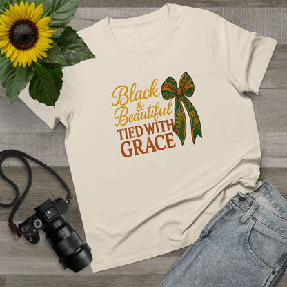 T-Shirt - Black & Beautiful Tied with Grace