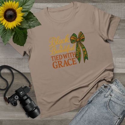 T-Shirt - Black & Beautiful Tied with Grace