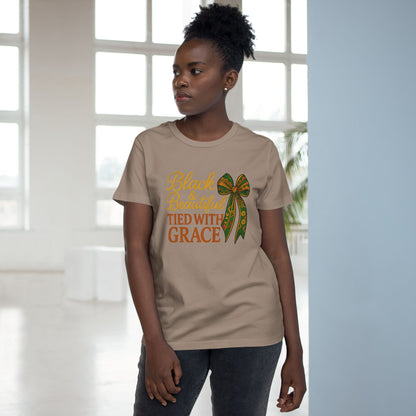 T-Shirt - Black & Beautiful Tied with Grace