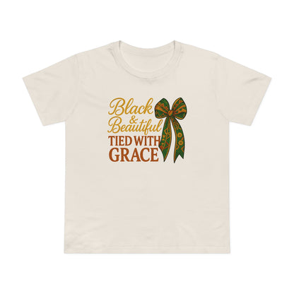 T-Shirt - Black & Beautiful Tied with Grace