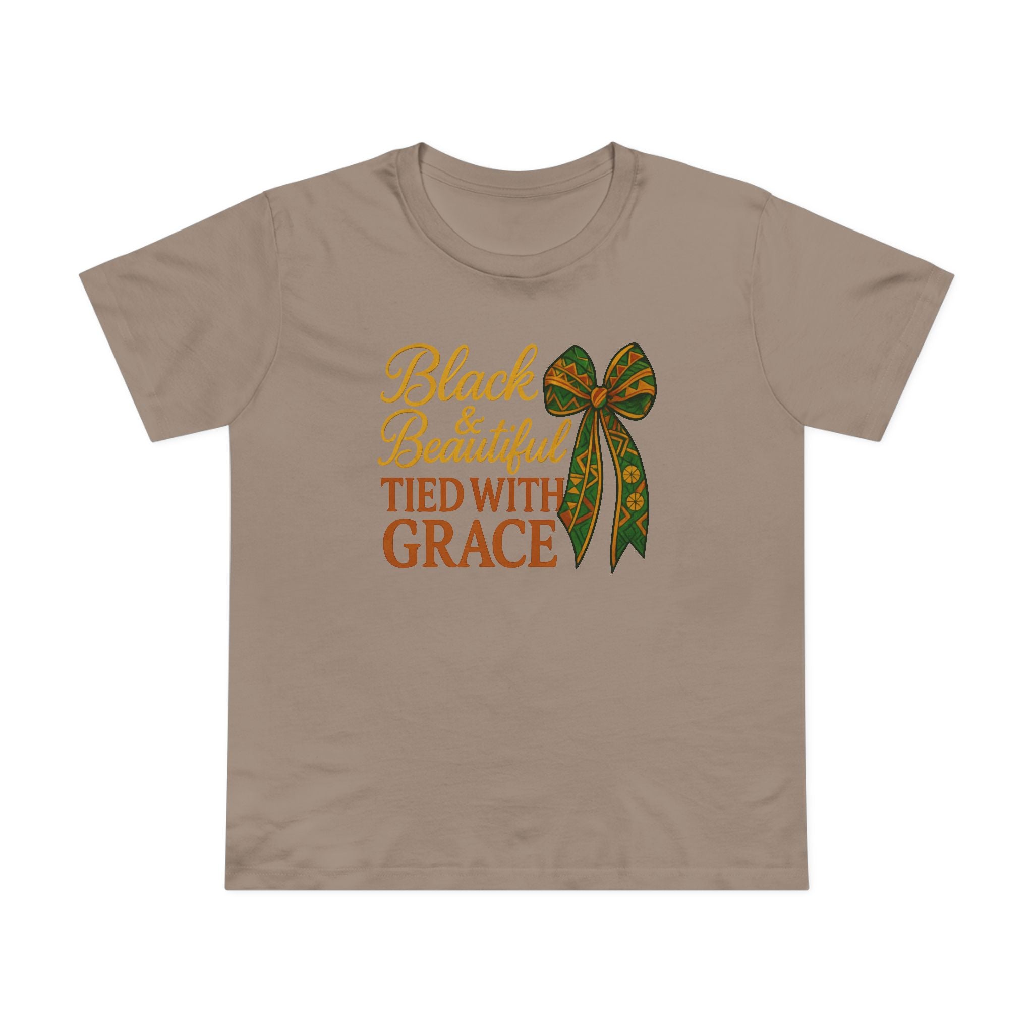 T-Shirt - Black & Beautiful Tied with Grace