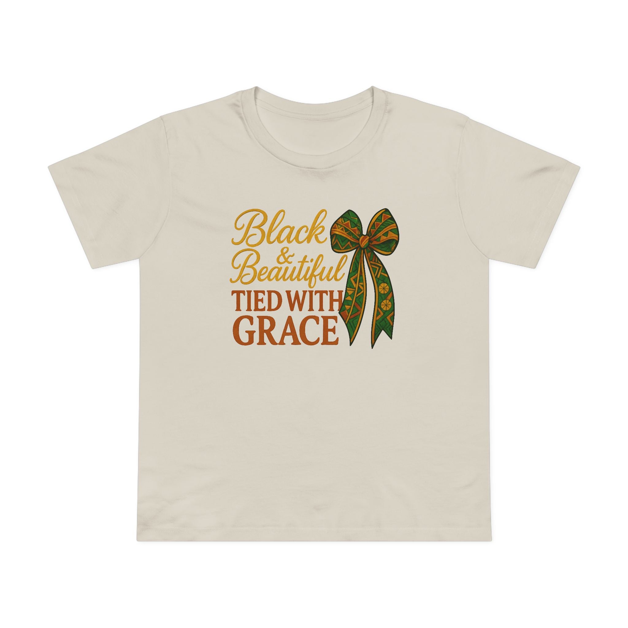 T-Shirt - Black & Beautiful Tied with Grace