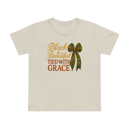 T-Shirt - Black & Beautiful Tied with Grace