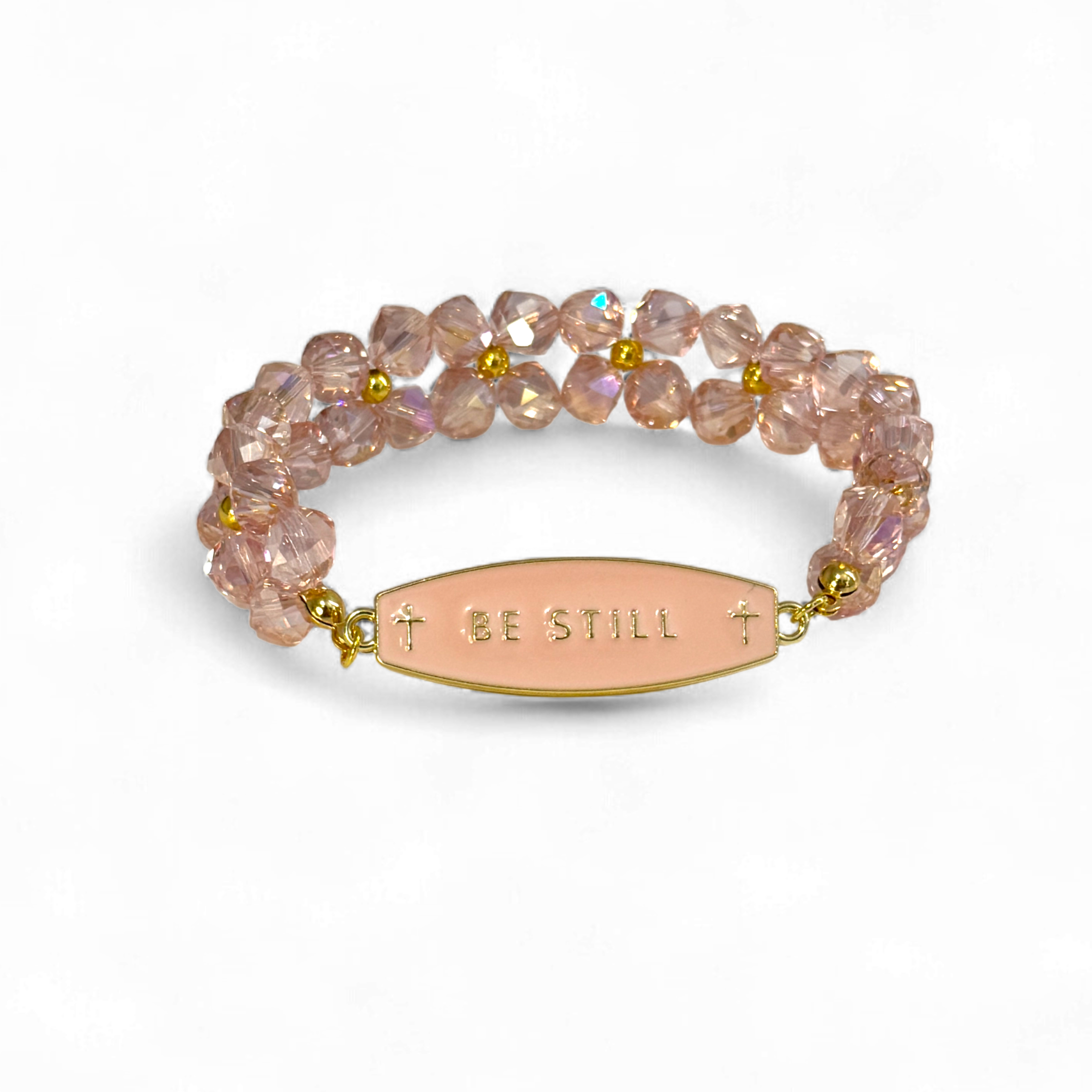 “Be Still” Crystal-Bead Bracelet