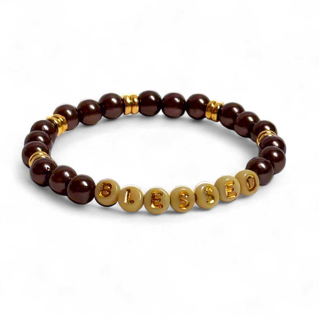“Blessed” Pearl-Glass Bracelet