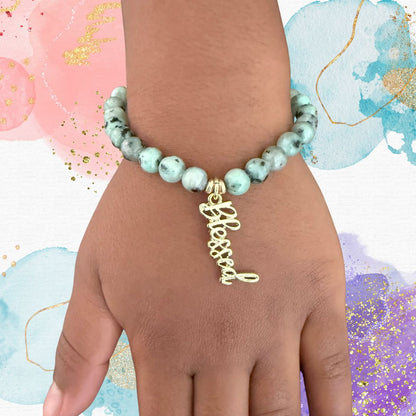 14K Gold Plated Blessed Charm Beaded Bracelet