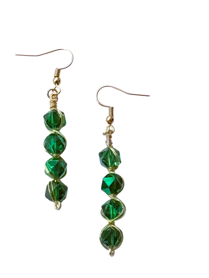Emerald Twist Drop Earrings