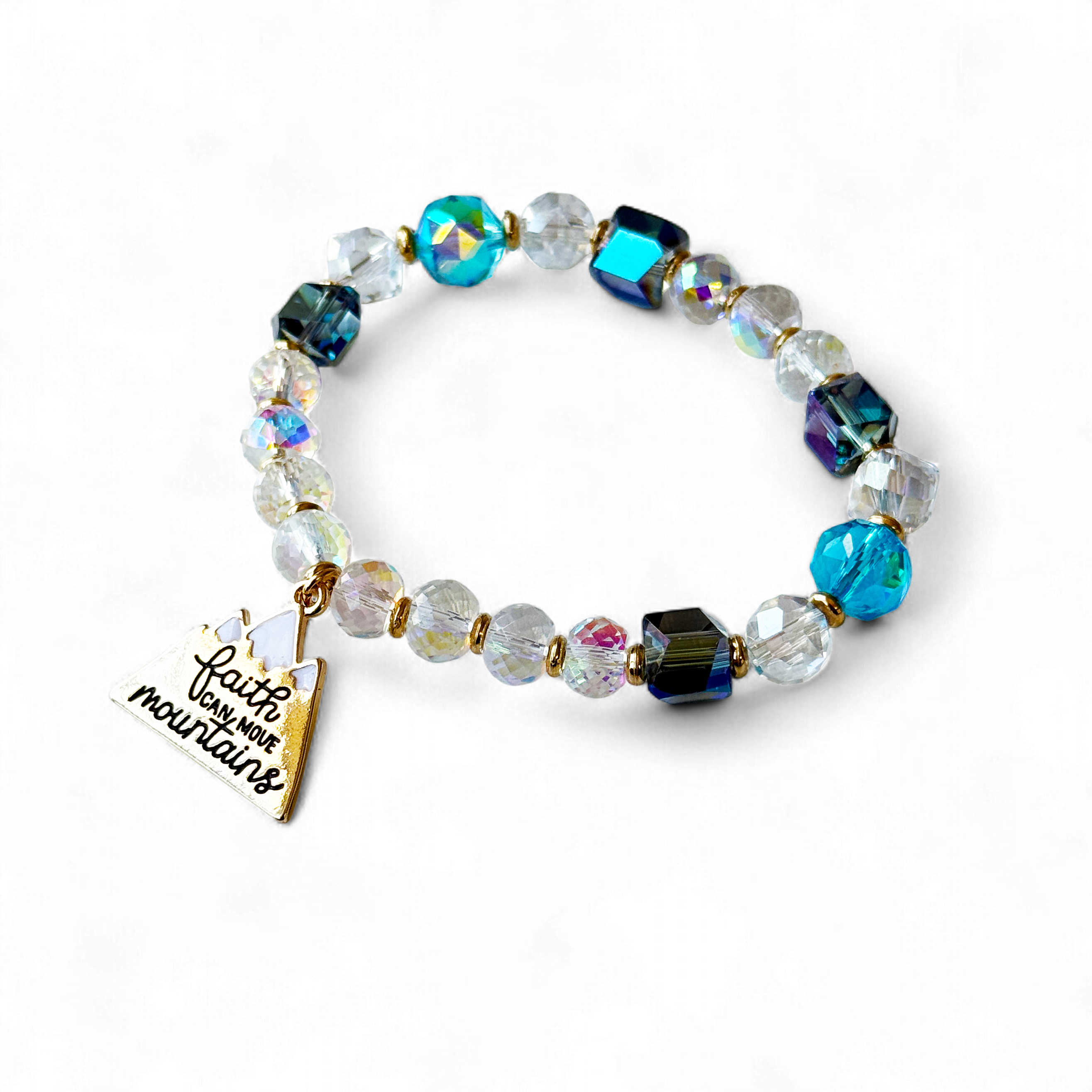 Faith Can Move Mountains Crystal Necklace & Bracelet
