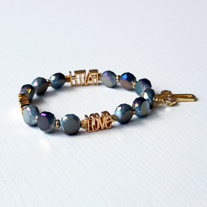 Faith • Hope • Love Aurora-Glass Necklace & Bracelet Set