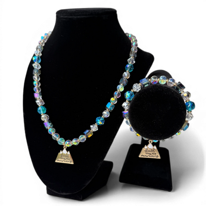 Faith Can Move Mountains Crystal Necklace & Bracelet