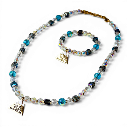 Faith Can Move Mountains Crystal Necklace & Bracelet