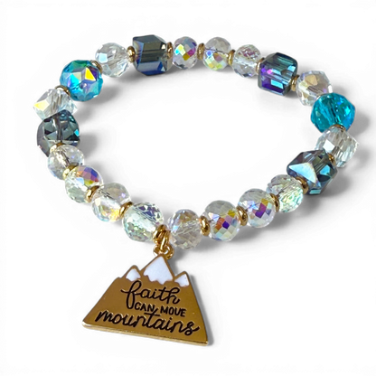 Faith Can Move Mountains Crystal Necklace & Bracelet