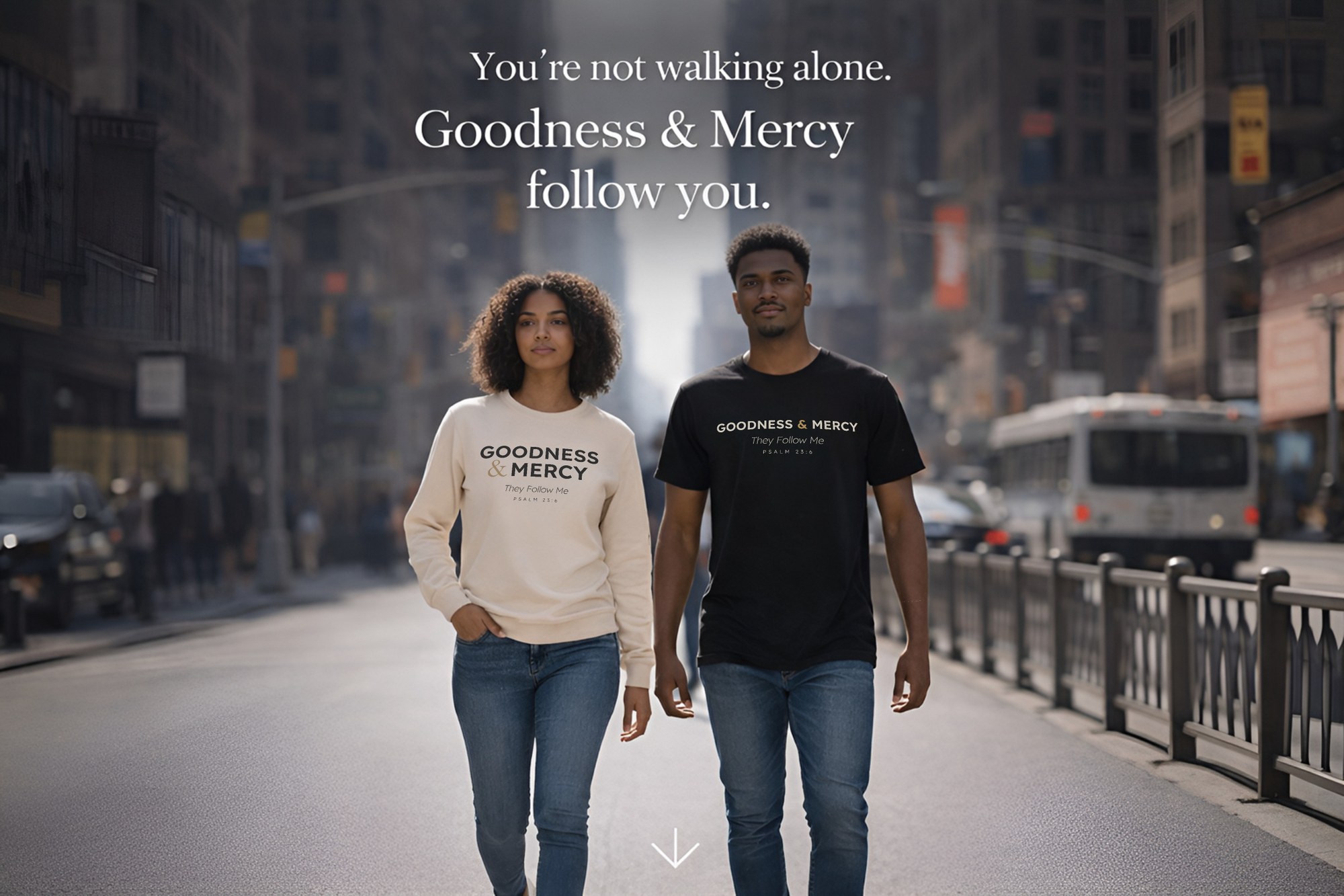 Goodness & Mercy image of the Black and sand hoodies