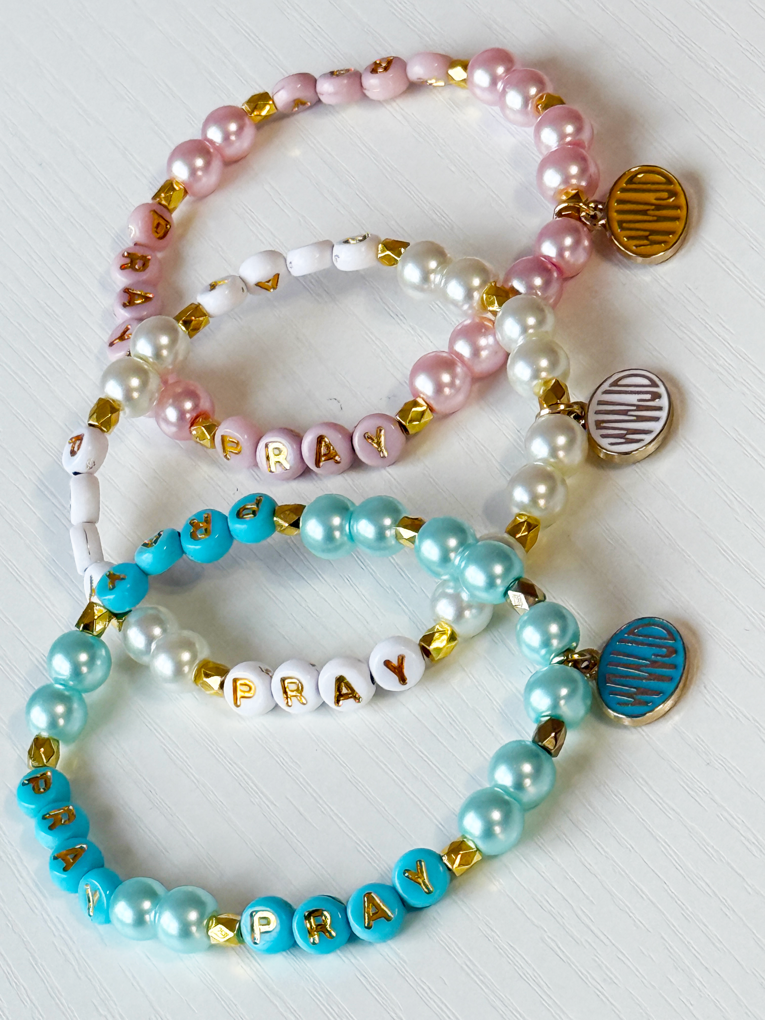 "PRAY" Pearl Bracelets