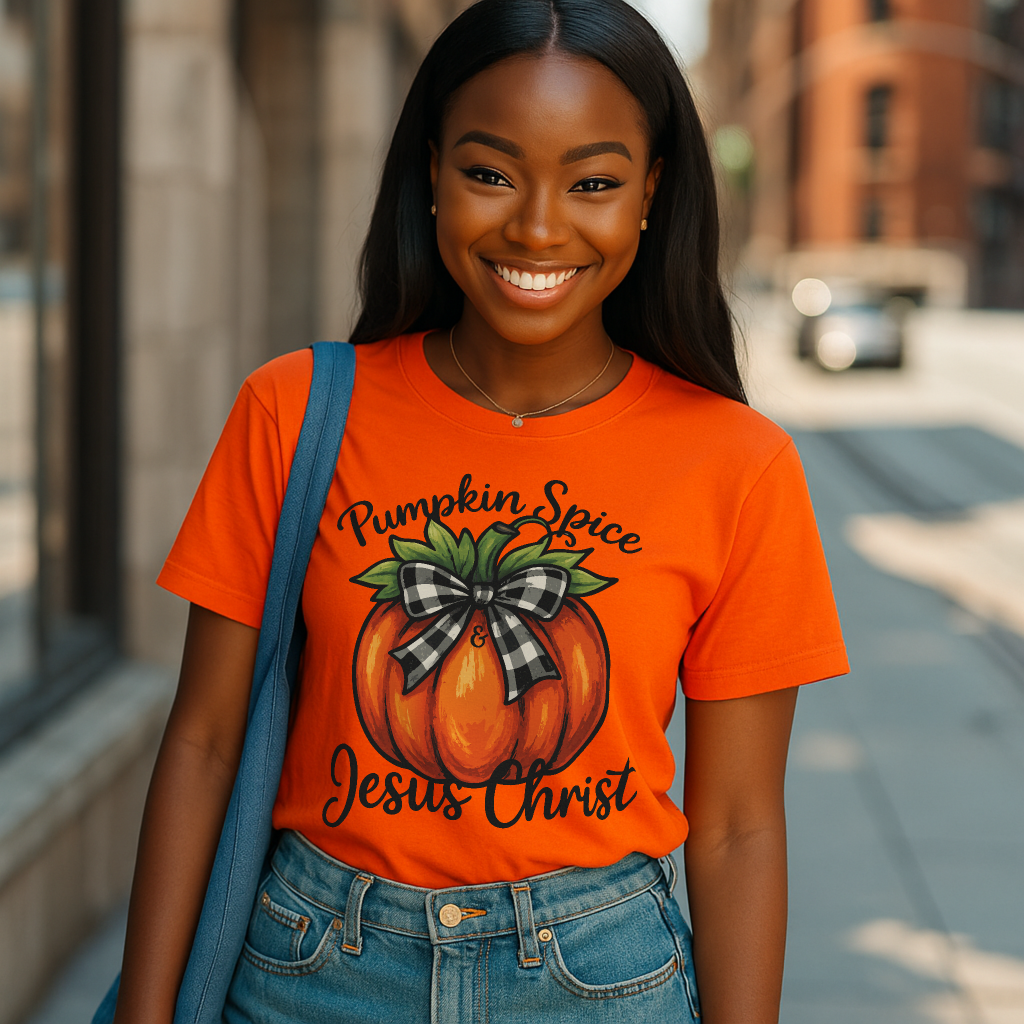 Women's Tee - Pumpkin Spice & Jesus Christ Design