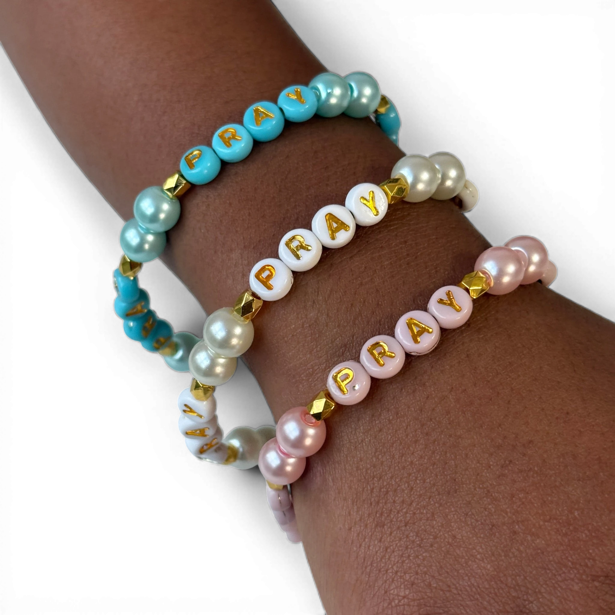 "PRAY" Pearl Bracelets