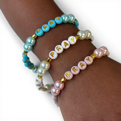 "PRAY" Pearl Bracelets