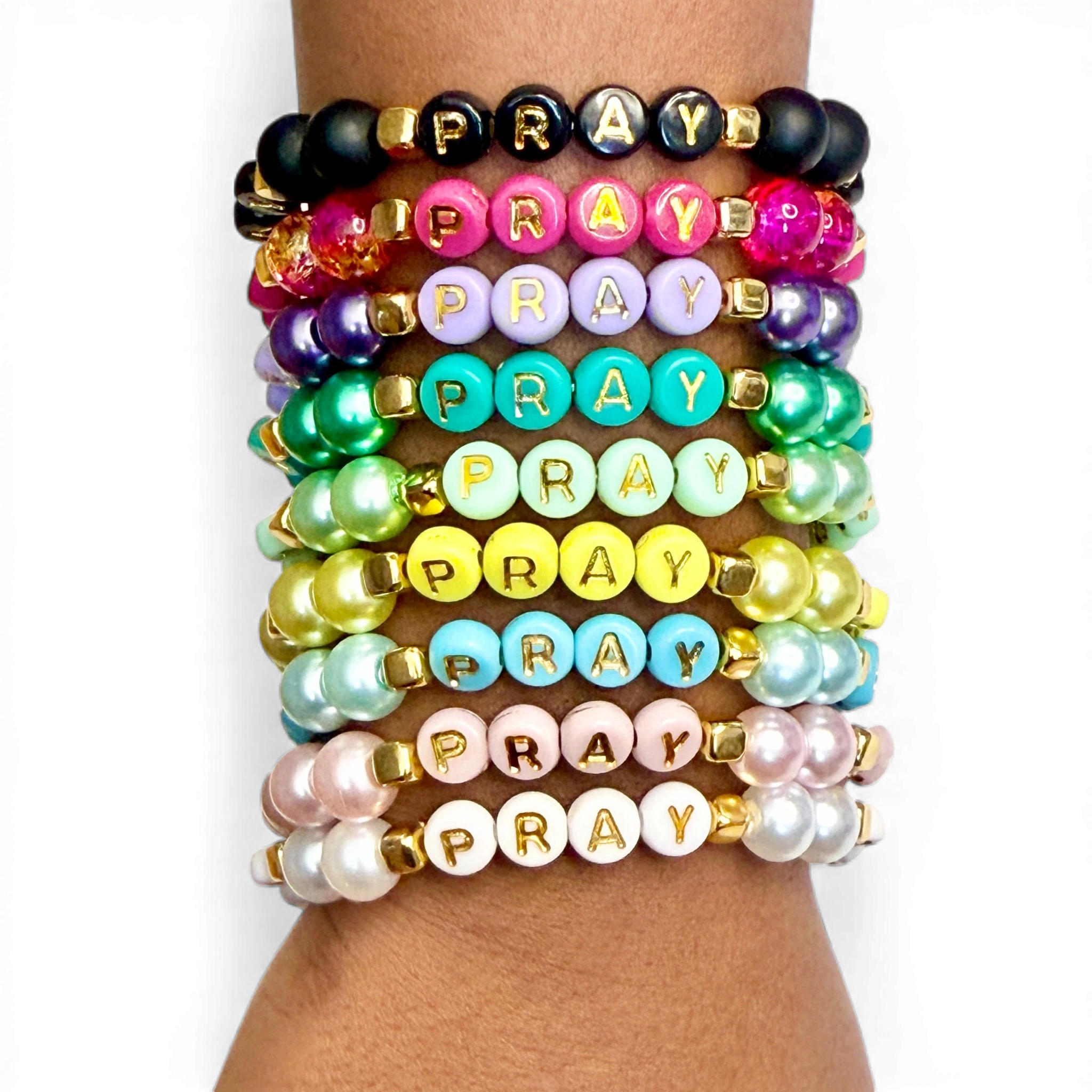 "PRAY" Pearl Bracelets