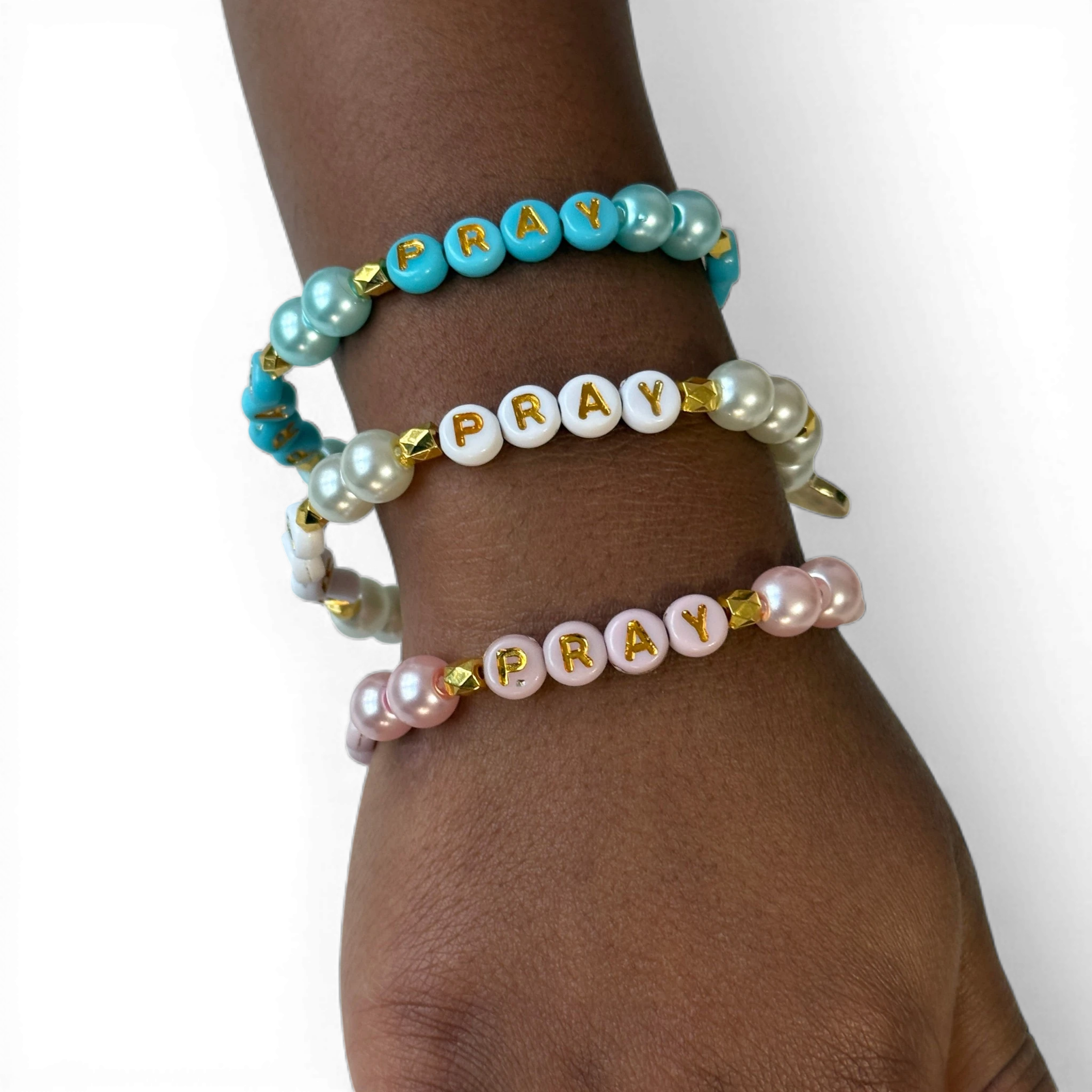 "PRAY" Pearl Bracelets
