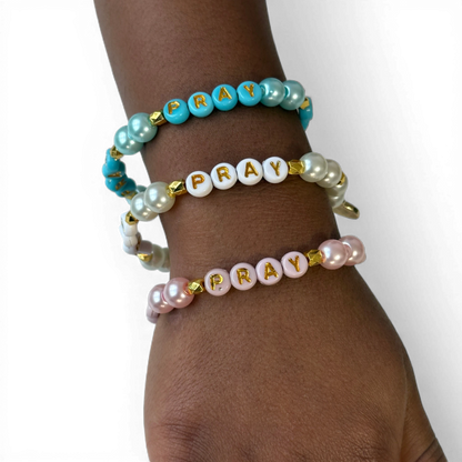"PRAY" Pearl Bracelets
