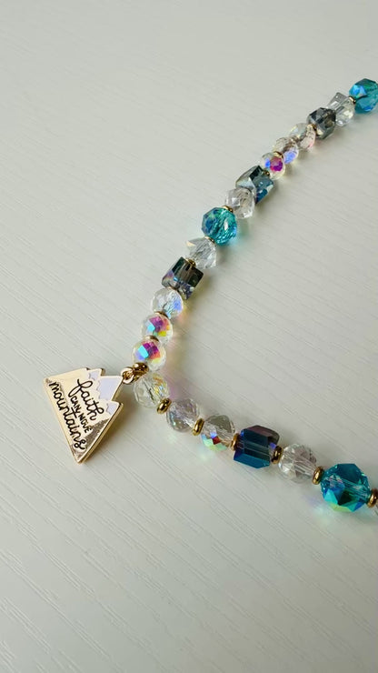 Faith Can Move Mountains Crystal Necklace & Bracelet