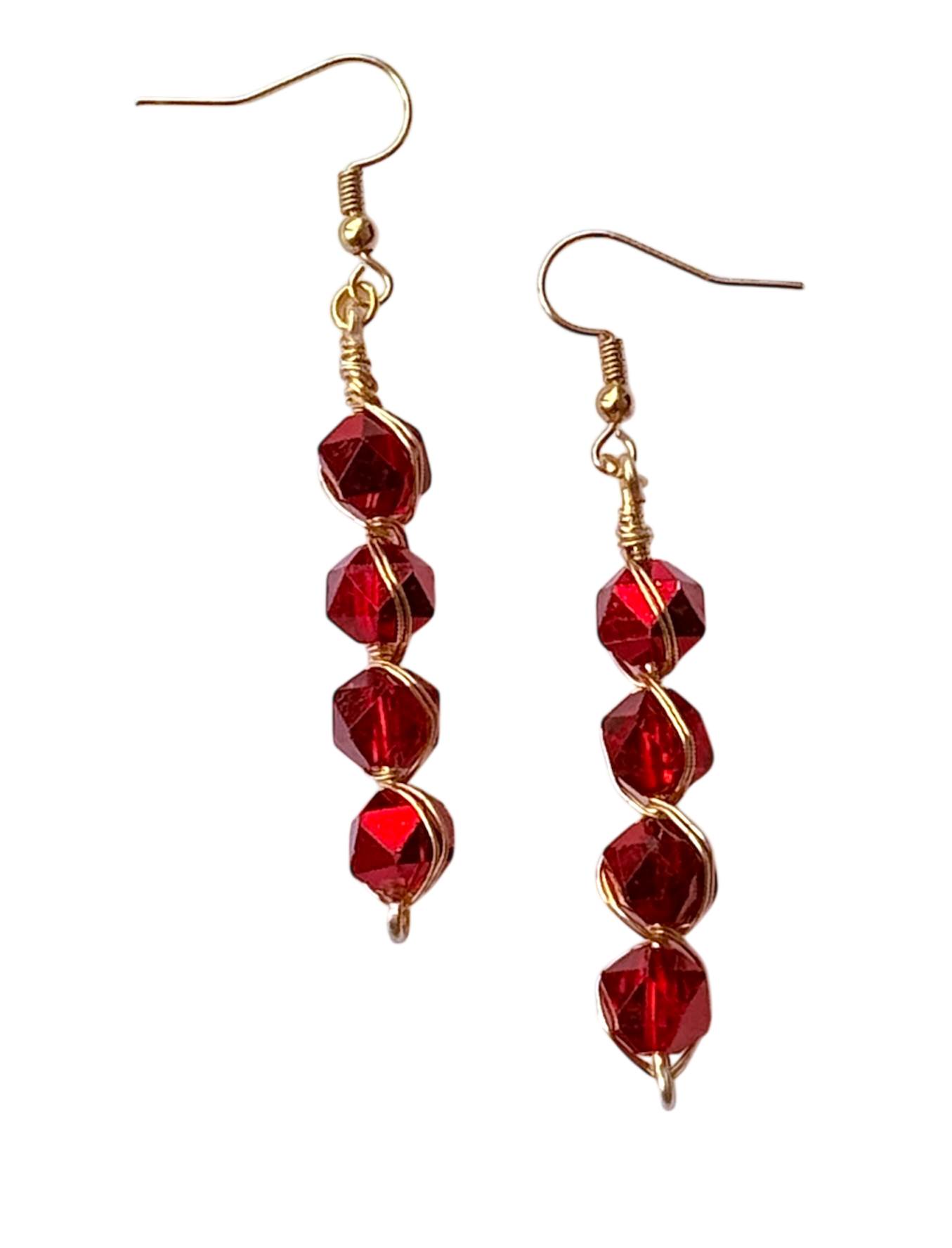 Ruby Twist Drop Earrings