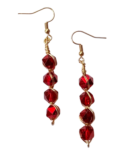 Ruby Twist Drop Earrings